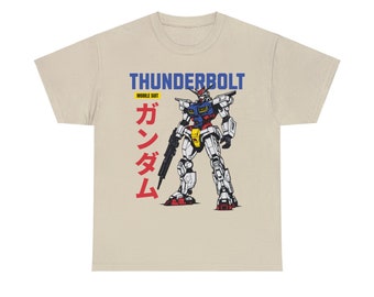 Mobile Suit Gundam Tshirt, Gundam Thunderbolt Tshirt, Japanse Robot shirt, anime minnaar cadeau, Japanse anime shirt, retro robot tshirt