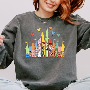 Comfort Colors® Disney Castle Toy Story Sweatshirt, Toy Story Hoodie, Disney Trip, Toy Story Characters Sweatshirt, Toy Story Friends Hoodie