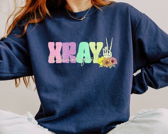 Comfort Colors Xray Tech Skeleton Sweatshirt, Radiology Gift