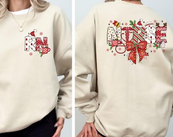 Sudadera navideña de enfermera, sudadera de enfermera alegre, sudadera navideña de enfermera registrada, suéter navideño de enfermera titulada, regalo navideño de enfermera