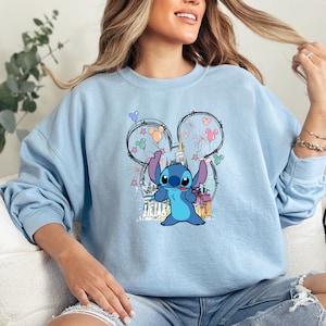 Stitch Sweatshirt, Mickey Stitch Sweatshirt, Disney Stitch Sweater, Disney Castle Sweatshirt, Disney Vacation Hoodie, Stitch Castle Sweater
