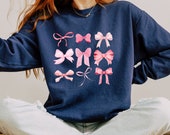 Bow Sweatshirt, Ribbon Sweatshirt, Pink Sweatshirt, Ribbon
