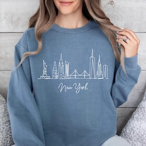 Bluza Comfort Colors® New York City Trip, bluza z okrągłym dekoltem New York, bluza z prezentem dla miłośników New York, bluza z kapturem Vintage, bluza New York