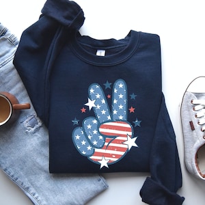 Amerika Frieden Sweatshirt, Amerika Sweatshirt, Frieden Sweatshirt, Freiheit Sweatshirt, Friedenszeichen Sweatshirt, amerikanischer Hoodie, Friedenshand