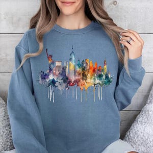 Bluza Comfort Colors® New York, New York Gift, New York Watercolor, New York Travel, New York Lover