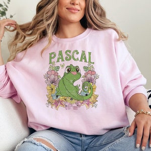 Retro Disney Tangled Pascal Floral Sweatshirt, Rapunzel Princess Sweatshirt, Magic Kingdom Sweatshirt, Disney World Hoodie, Birthday Gift