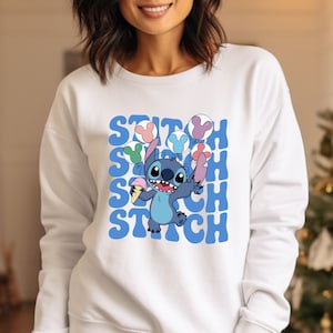 Comfort Colors® Disney Stitch Sweatshirt, Stitch Hoodie, Disney Sweatshirt, Stitch Snack Sweatshirt, Disney Vacation, Stitch Balloon Sweater