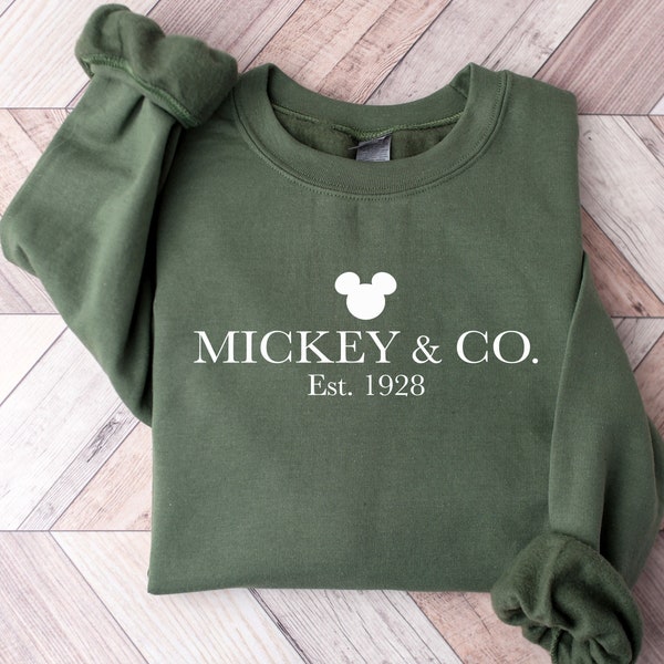 Mickey And Co Sweatshirt, Mickey and Co. est. 1928 Sweatshirt, Unisex Sweatshirt, Crew Neck Sweatshirt, Disney Sweatshirts,Trip Sweatshirt