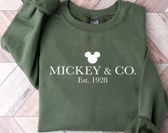 Mickey And Co Sweatshirt, Mickey and Co. est. 1928 Sweatshirt, Unisex Sweatshirt, Crew Neck Sweatshirt, Disney Sweatshirts,Trip Sweatshirt