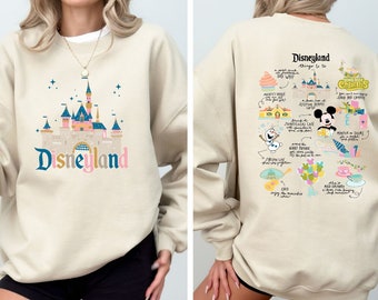 Disneyland Things to Do Back and Front Vacation Sweatshirt Disneyland Trip Sweater Mickey and Friends Sweatshirt Disney Castle Hoodie Etsy