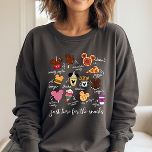 Comfort Colors® Disney Snacks Sweatshirt, Just Here For Snacks Sweatshirt, Disney Group Sweatshirt, Disney Family Sweatshirt, Disney Trip