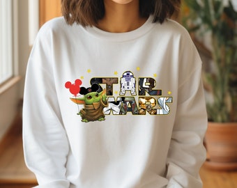 Comfort Colors® Disney Star Wars Sweatshirt, Disney Star Wars Characters Sweatshirt, Star Wars Galaxy Sweatshirt, Star Wars Lover Gift