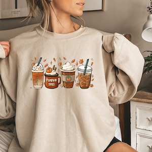 Fall Coffee Sweatshirt, Fall Sweatshirt, Coffee Lover Sweatshirt, Spice Latte Sweatshirt, Thanksgiving Sweatshirt, Halloween Sweatshirt