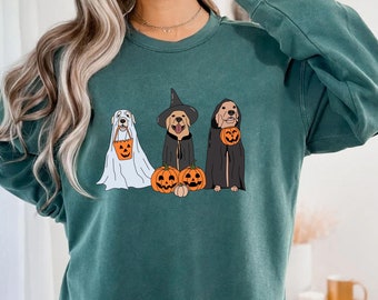 Comfort Colors Halloween Dog Sweatshirt, Spooky Season Gift