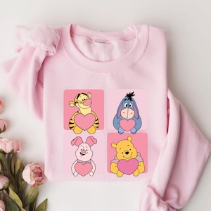 Winnie The Pooh And Friends Valentines Day Sweatshirt, Winnie The Pooh Sweater, Disney Valentines Hoodie, Winnie The Pooh Valentine Hoodie
