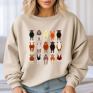 Cow Sweatshirt, Cow Lover Sweatshirt, Funny Cow Sweater, Farm Animal Sweatshirt, Farm Lover Hoodie, Farm Gift, Retro Cows Sweatshirt