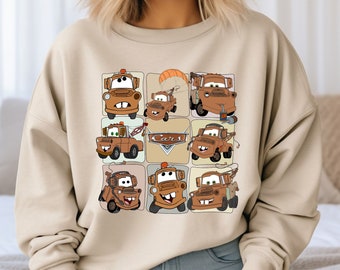 Mater Sweatshirt Disney Cars Sweatshirt Cars Group Sweatshirt Cars Movie Sweatshirt Disney Pixar Cars Sweater Cars Characters Hoodie Etsy