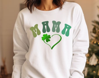 Comfort Colors Mama Shamrock Sweatshirt, St Patrick's Day Gift