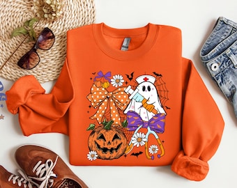 Sudadera de enfermera coqueta para Halloween, sudadera de enfermera de otoño, sudadera de enfermería para Halloween, sudadera de enfermera espeluznante, regalo de enfermera para Halloween