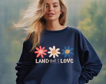 Floral American Sweatshirt, Floral Sweatshirt, Fourth Of July USA Floral Sweatshirt, Independence Day Hoodie, Patriotic Sweatshirt