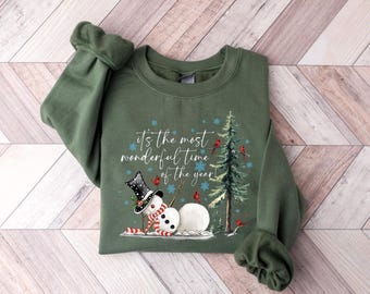 一年で最も素晴らしい時期のスウェットシャツ、クリスマスパーカー、スノーマンスウェットシャツ、クリスマス好きへのギフト、ファミリーウィンターパーカー