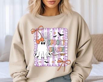 Coquette Ghost Sweatshirt, Retro Spooky Season Shirt