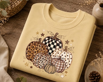 Comfort Colors® Fall Pumpkin Hoodie, Leopard Autumn Sweatshirt, Trendy Thanksgiving Sweatshirt, Gift For Halloween