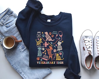 Felpa con cappuccio da tecnico veterinario, felpa con cappuccio da tecnico veterinario, felpa da veterinario, felpa per amanti degli animali, regalo veterinario