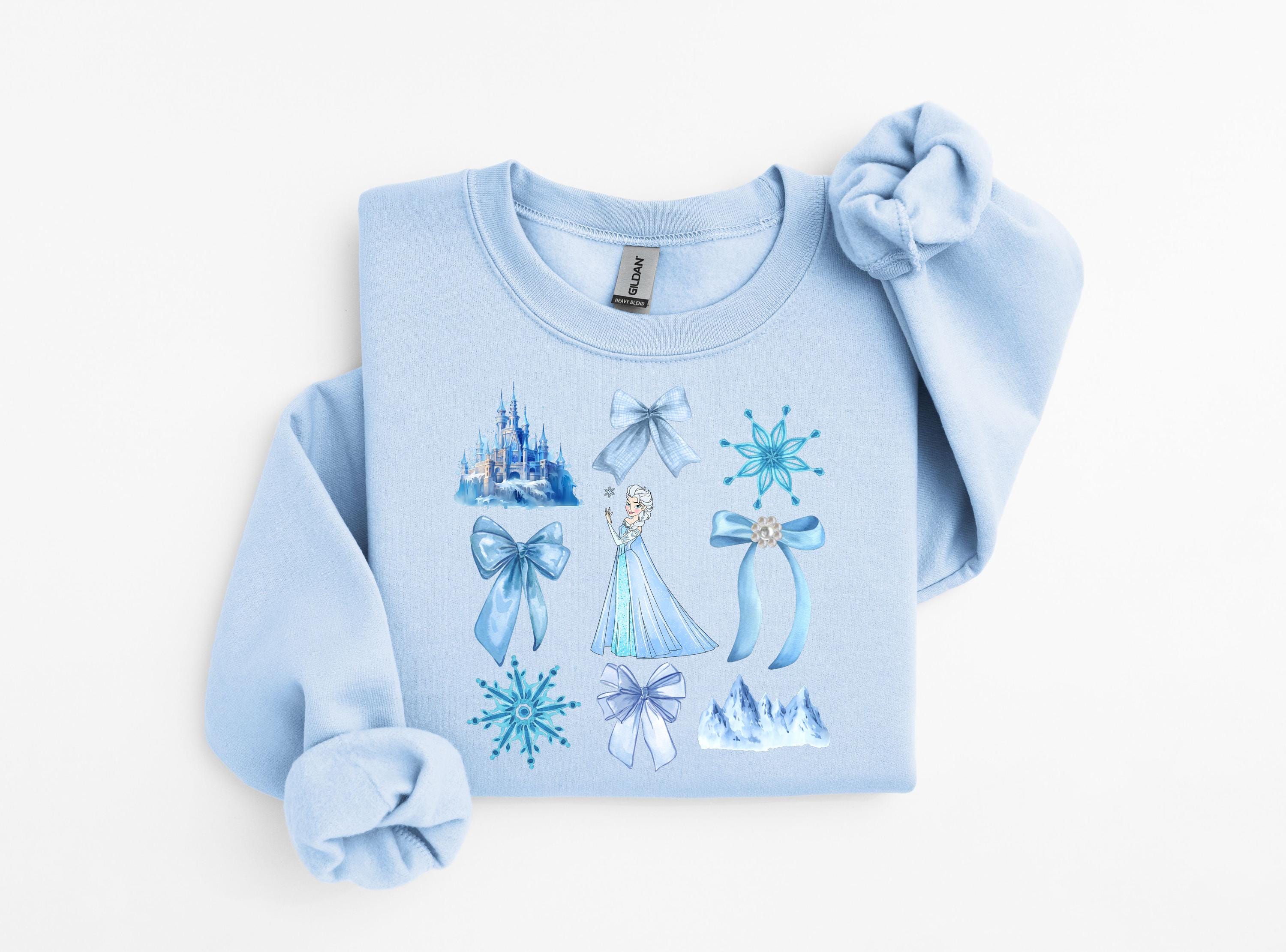 Elsa Sweatshirt, Princess Elsa Bow Sweatshirt, Disneyland Hoodie, Frozen Coquette Sweatshirt, Girls Disney Trip, Frozen Sweatshirt