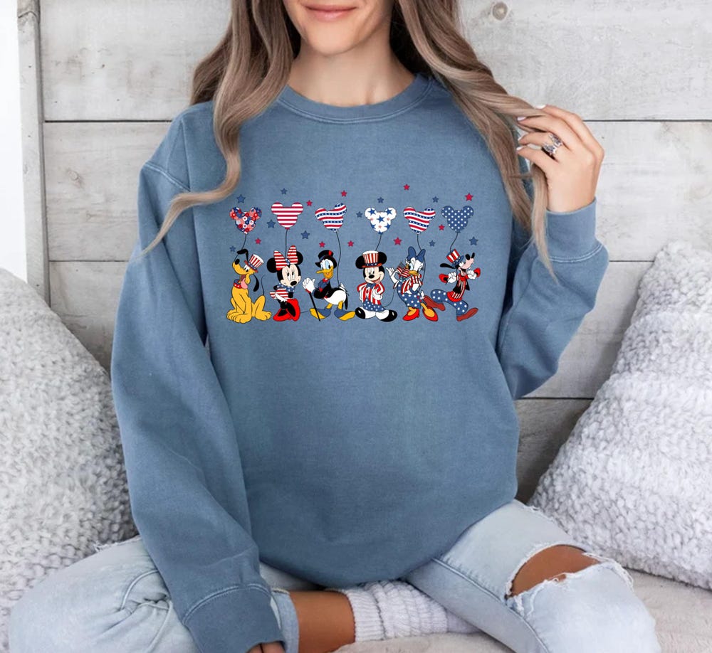 Comfort 4Th Of July Sweatshirt, 4Th Of July Mickey & Friends Sweatshirt, Disney Freedom Sweatshirt, Disney Family Sweatshirt