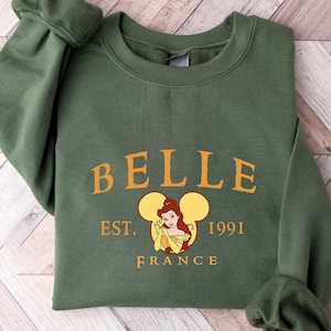 Retro Disney Belle Sweatshirt, Disney Princess Sweat, Princess Sweatshirt, Belle Sweatshirt, Disneyland Sweatshirt, Disney Sweatshirt