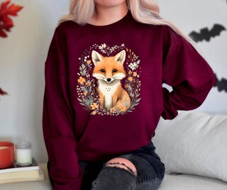 Volpe Carina Con Sciarpa Volpe Amante Kawaii Volpe' Felpa Con