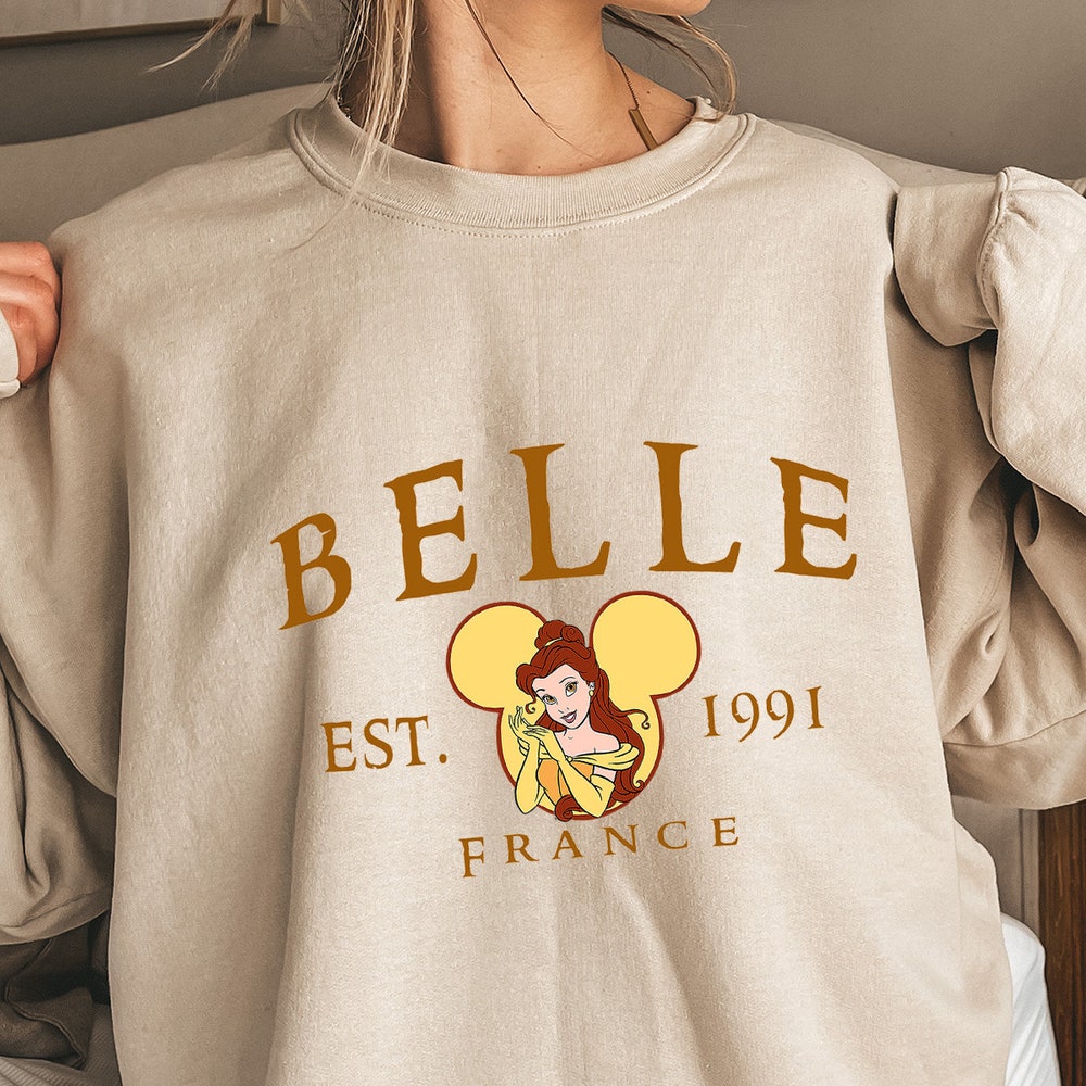 Disney Belle Sweatshirt, Disney Princess Sweat, Princess Sweatshirt, Belle Sweatshirt, Disneyland Sweatshirt, Disney World Sweatshirt New Fashion