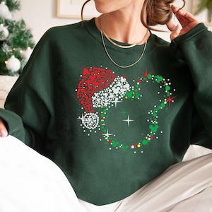Disney Christmas Sweatshirt, Disney Mickey Christmas Sweatshirt, Mouse Head Christmas Sweatshirt, Christmas Party Hoodie, Disneyland Trip