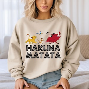 Hakuna Matata Disney Animal Kingdom Sweatshirt, Lion King Simba Timon Pumbaa Zazu Sweatshirt, Disney Family Trip, Disney Lion King Sweater
