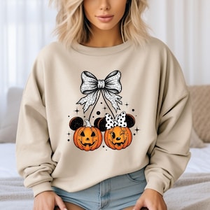 Pumpkin Cherries Sweatshirt, Halloween Couple Sweatshirt, Mickey & Minnie Pumpkin Sweatshirt, Fall Pumpkin Sweatshirt, Disneyland Halloween