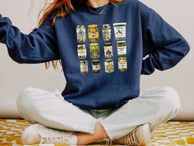 Vintage Dosen Pickles Sweatshirt, Canning Saison Sweatshirt, Pickle Liebhaber Sweatshirt, Hausgemachte Pickles Sweatshirt, Gurkenglas Sweatshirt, Bild 5