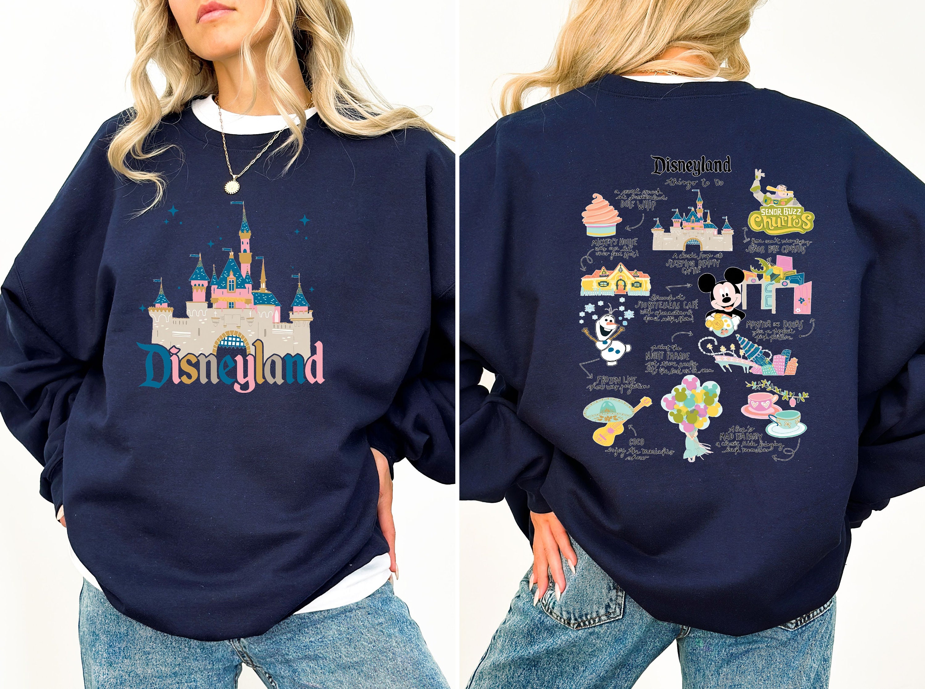 Disneyland Things To Do Back And Front Vacation Sweatshirt, Disneyland Trip Sweater, Mickey And Friends Sweatshirt, Disney Castle Hoodie