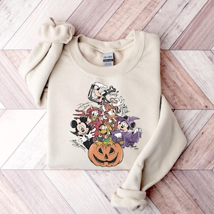 Mickey And Friends Signatures Halloween Sweatshirt, Disney Halloween Sweatshirt, Disney Pumpkin Sweatshirt, Fall Pumpkin Sweatshirt