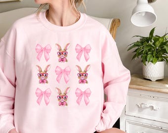 Easter Coquette Bow Sweatshirt, Bunny Sweatshirt, Womens Easter Sweatshirt, Easter Day Hoodie, Bunny Coquette Bow Hoodie, Kids Easter Hoodie