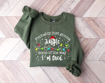 Trui met kerstjingle-liedjes, sweater kerstmis jingle en vakantiehoodie