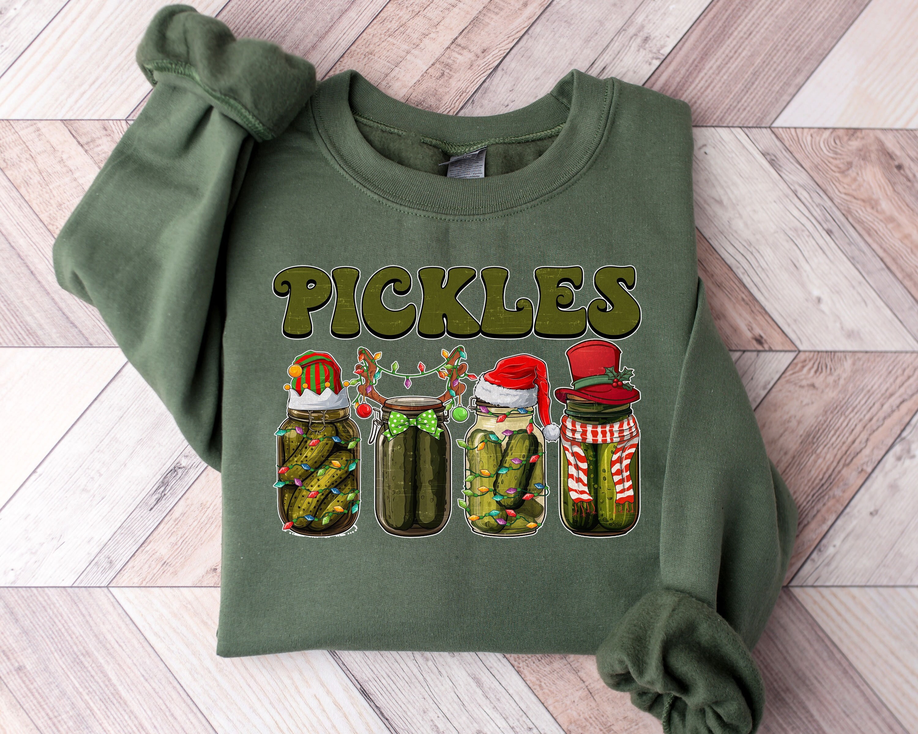 Christmas Sweatshirt, Vintage Pickles Sweatshirt, Pickle Lovers Sweatshirt, Homemade Pickles Sweatshirt, Pickle Sweatshirt, Christmas Gift