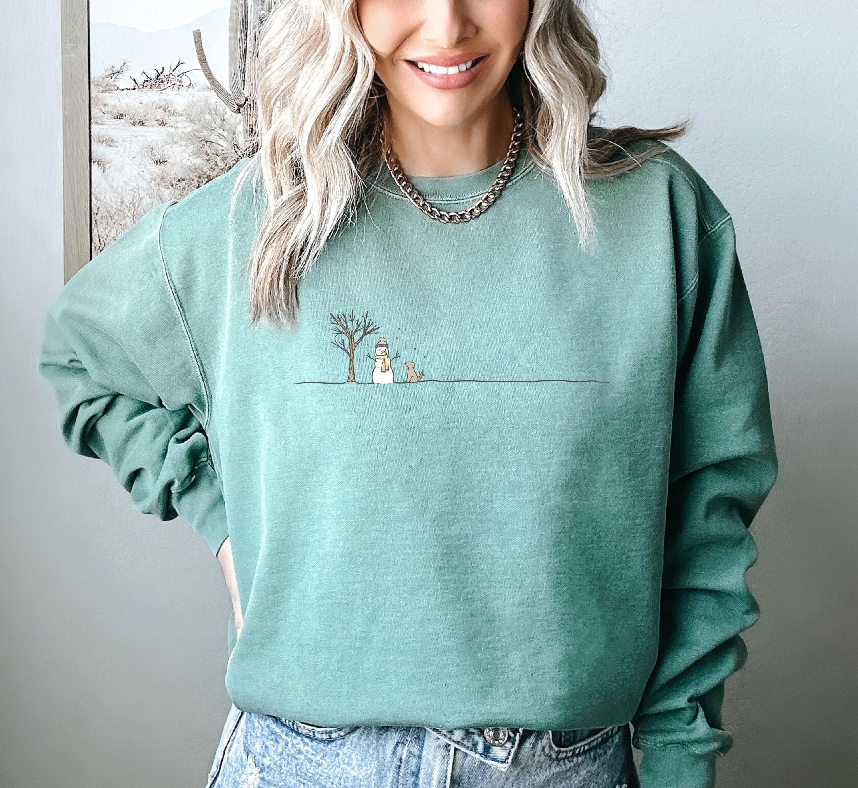 Comfort Colors® Snowman Sweatshirt, Christmas Snowman Sweatshirt, Christmas Dog Sweater, Christmas Sweatshirt, Snow Hoodie, Christmas Gift