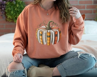Comfort Colors® Teacher Fall Sweatshirt, Fall Book Pumpkin Sweatshirt, Fall Pumpkin Sweatshirt, Book Lover Sweater, Pumpkin Book Sweatshirt