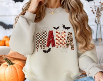Halloween Spooky Mama-sweater, Mama Halloween-cadeau, Halloween Crewneck, Halloween Mama-sweater, Herfstsweater, Spooky Season-sweater