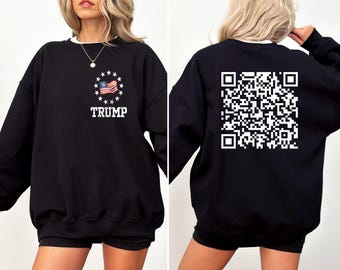 Sudadera con código QR de baile de Trump, sudadera divertida de baile de Trump, sudadera de partidario de Trump, sudadera del presidente Trump, sudadera con capucha de inauguración