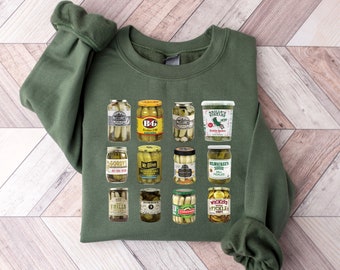 Vintage Canned Pickles Sweatshirt, Canning Season Sweatshirt, Pickle Lovers Sweatshirt, Homemade Pickles Sweatshirt, Pickle Jar Sweatshirt,