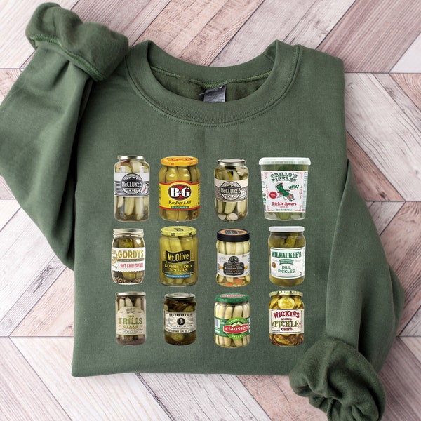 Vintage Canned Pickles Sweatshirt, Canning Season Sweatshirt, Pickle Lovers Sweatshirt, Homemade Pickles Sweatshirt, Pickle Jar Sweatshirt,