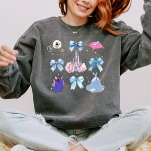 Comfort Colors® Disney Cinderella Princess Sweatshirt, Disney Cinderella Watercolor Coquette Bow Sweatshirt, Disney Trip, Magic Kingdom