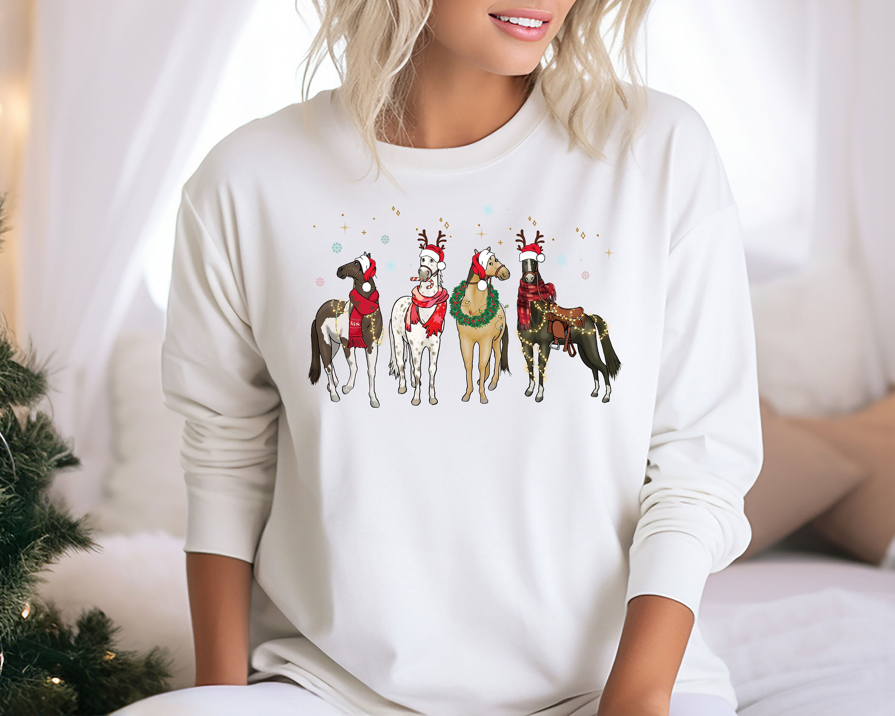 KIDDAD Weihnachtspullover Für Damen, Western-Motiv Produktbild-Vorschau 5